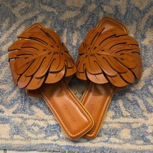 FARM Rio Tan Leaf Cutout Sandals